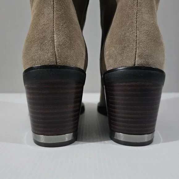 Vince Camuto Babellie Mid Calf Western Boot Square Toe Taupe Tan Suede Size 10 - Picture 7 of 14